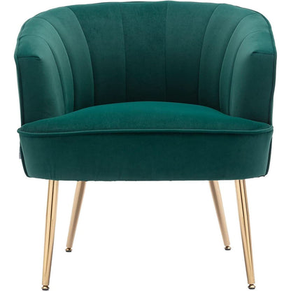 Green Velvet Accent Chair With Gold Legs For Living Room Furniture