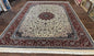 Sino Persian Rug 9x12, Vintage Wool Oriental Carpet, Floral Medallion, Wool Rug, Cream and Maroon