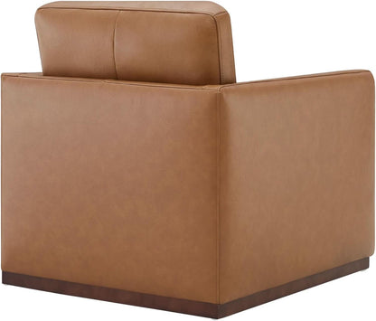 Genuine Leather Swivel Accent Chair Fully Assembled