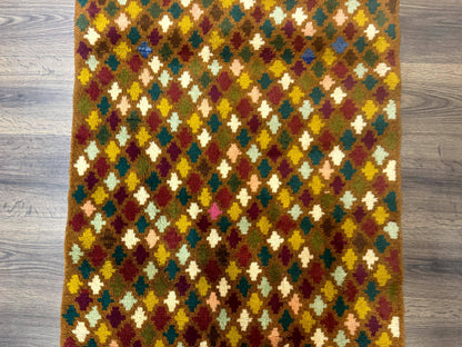 Balouch Rug 3x4, Burnt-Orange, Multicolor, Afghan Rug