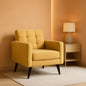 Yellow Mid Century Modern Upholstered Accent Chair