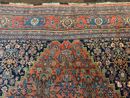 Antique Persian Bidjar Rug 8x12, Rare Persian Carpet