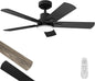 42 Inch Ceiling Fan With Light Remote DC Motor 3CCT Black