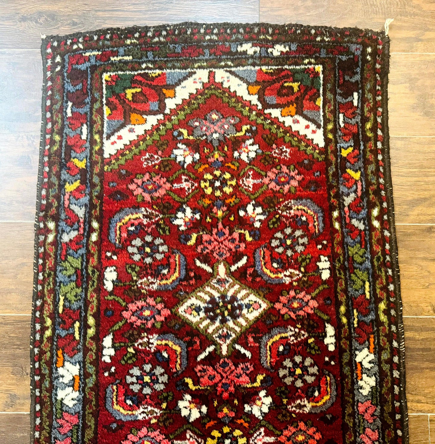 Small Red Persian Tribal Rug 2.6 x 4, Wool Rug, Persian Hamadan Rug