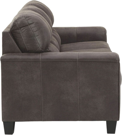Queen Faux Leather Contemporary Sleeper Couch Gray