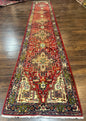 Indo Persian Heriz Runner Rug 3 x 17, Geometric Long Runner Carpet for Hallway, Medallions, Wool Runner Rug 3x17