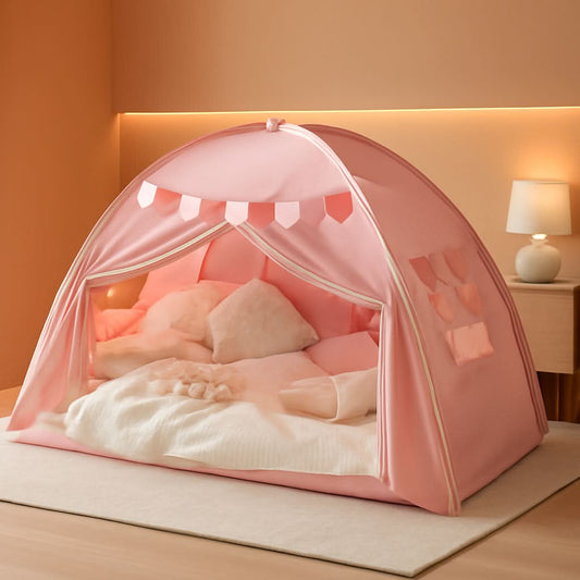 Pink Twin Bed Tent Blackout PrivacyShield Multifunctional