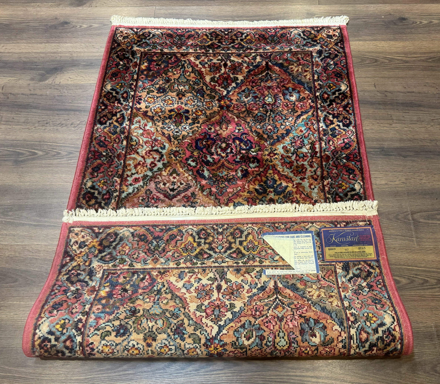 3x5 Karastan Multicolor Panel Kirman Rug #717, Wool Original 700 Series