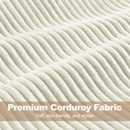 Beige Corduroy Barrel Chair With Pocket Coil Support