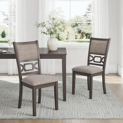 Diamond Patterned Dining Table Set Gray Walnut Stain