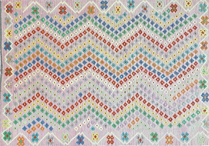 Pink Kilim Rug 6x8 Colorful Turkish Kilim Rug 6 x 8 Flat Weave Kilim Playful Kilim Multicolor Anatolian Chobi New Kilim