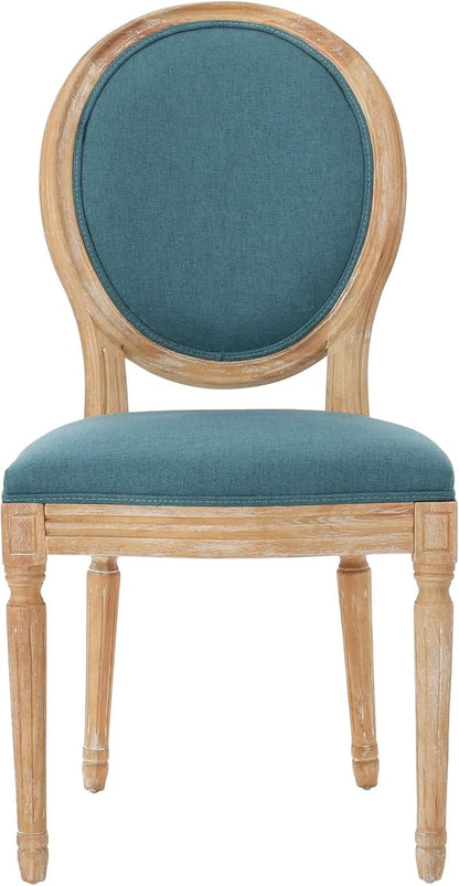 Phinnaeus Fabric Dining Chairs Set Dark Teal Two Piece