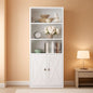 Industrial Bookshelf With Doors 11.8 Depth 5 Shelf Bookcase