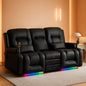 Power Reclining Loveseat With Massage And LED Lighting