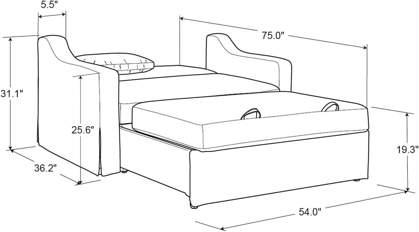 Full Size Slipcovered Convertible Sleeper Sofa Comfortably