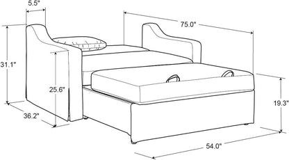 Full Size Slipcovered Convertible Sleeper Sofa Comfortably