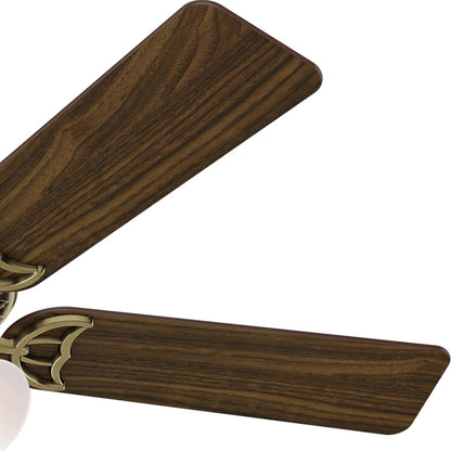 Antique Brass 52 Inch Ceiling Fan With LED Light Kit