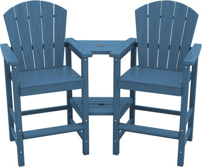 Widened Tall Adirondack Chairs Set with Double Tray