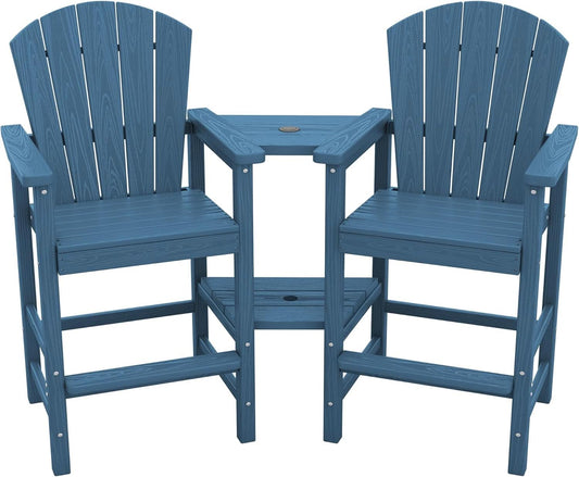 Widened Tall Adirondack Chairs Set with Double Tray