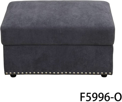 Flannel Modular Sectional Sofa With USB Ports Grey