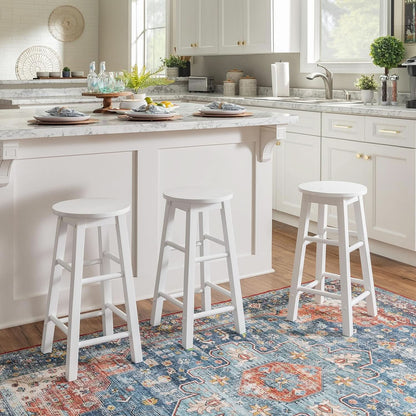 Zeke White 24 Inch Counter Stool Modern Kitchen Seating