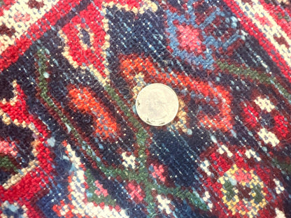 Large Persian Tribal Rug 11x17, Palace Sized Wool Handmade Vintage Carpet, Oversized Hand Knotted Rug, Red, Hamadan Dargazin Rug