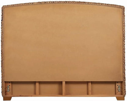 Hand Woven Banana Leaf Queen Size Headboard Amber