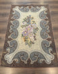 Antique American Hooked Rug 3 x 4.6, Vintage, Floral