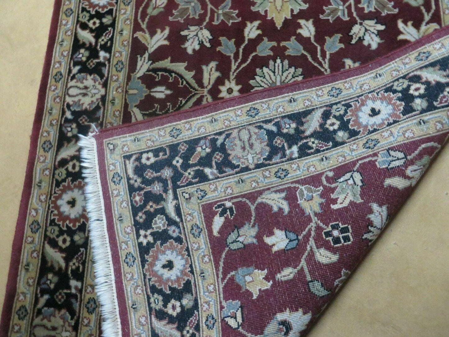 4' X 6' Handmade Finely Knotted Indian Agra Pattern Wool Rug Nice