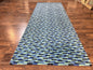 Wide Runner Rug 4.7 x 12, Blue Multicolor Contemporary Wool Power Loomed Rug, Mosiac Design