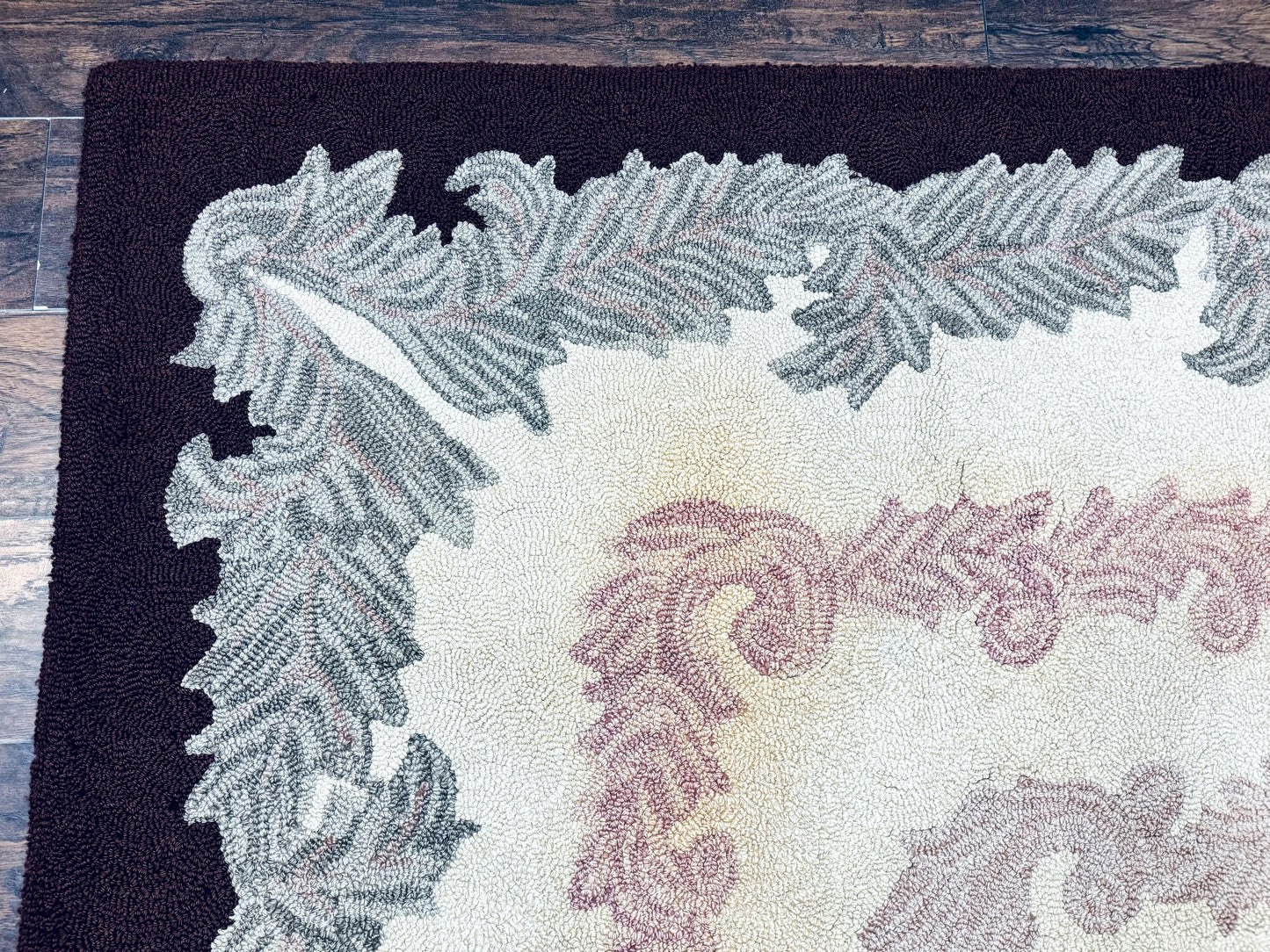 American Hand Hooked Rug 9x12, Vintage Aubusson Carpet, Wool