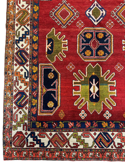 Hand-Knotted Persian Meshgin Wool Rug – 5’ x 11’ – Vintage Tribal Masterpiece