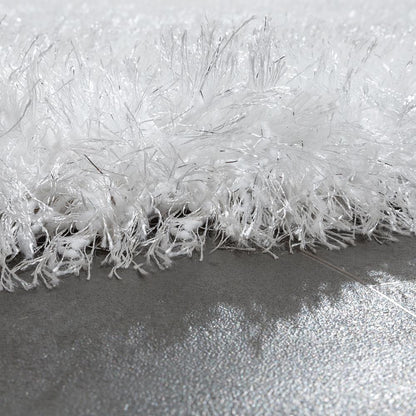 Fluffy White Rug Shaggy For Living Room Soft & Shimmering