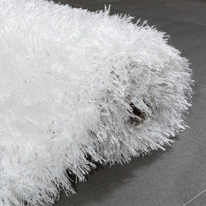 Fluffy White Rug Shaggy For Living Room Soft & Shimmering