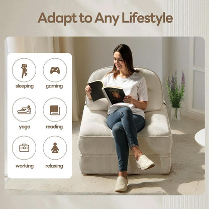 Folding Sofa Bed with Pillow for Comfy Lounge