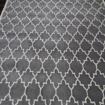 8' x 10' Handmade 100% Wool Designer Contemporary Oriental Area rug Gray