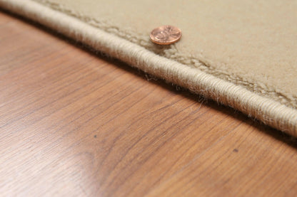 5' x 8' Designer Embossed Diamond Pattern 100% Wool Area Rug Beige