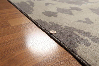 9' x 12' Hand knotted 100% Wool Modern Area Rug full pile 9x12 Gray