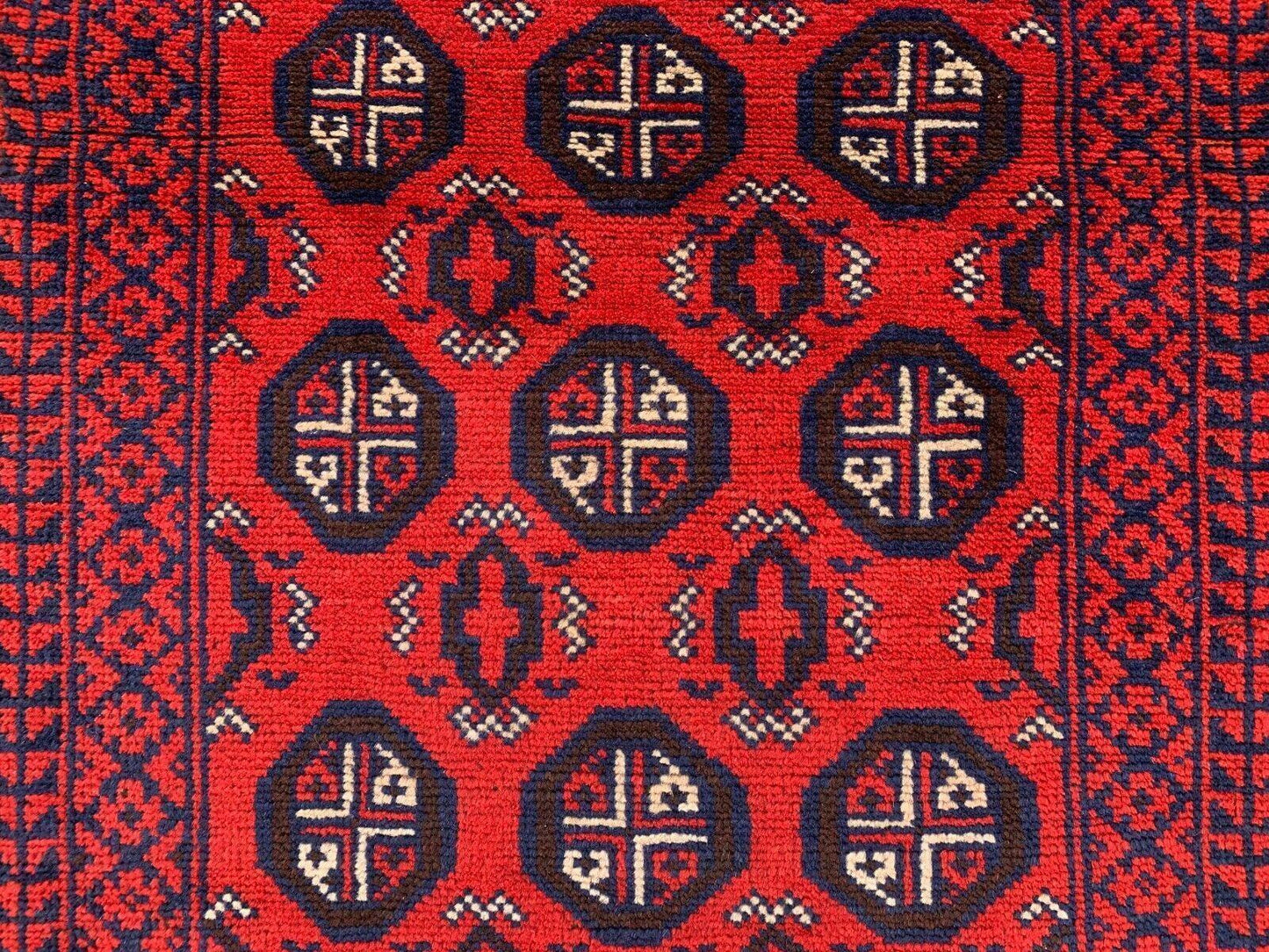 Hand Knotted Afghani Wool Baluch Runner Rug With Rug Pad 2x7 Ft