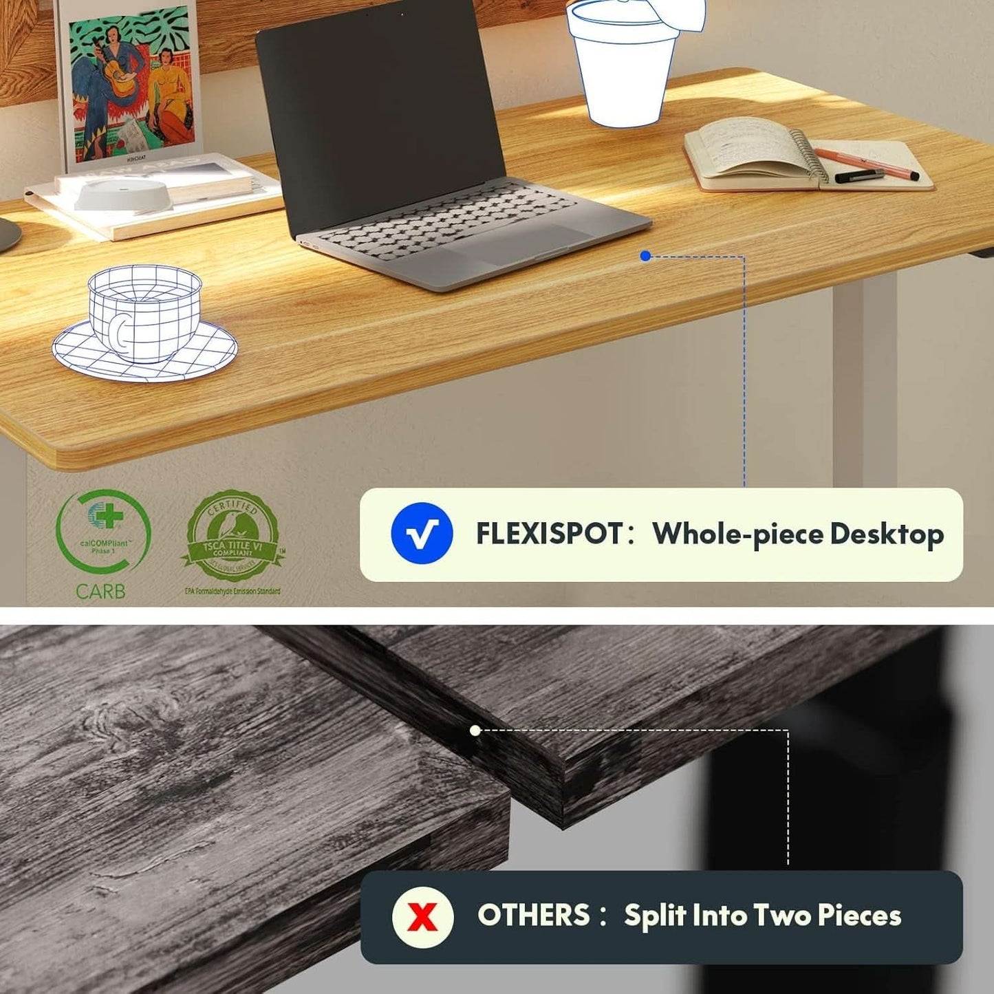 Height Adjustable Electric Sit Stand Desk for Home
