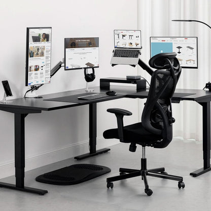 Height Adjustable L Shaped Standing Desk With Spacious Surface