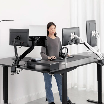 Height Adjustable L Shaped Standing Desk With Spacious Surface