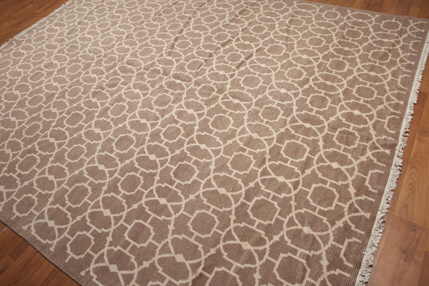 8' x 10' Hand Knotted Turkish Weave 100% wool area rug Taupe 8x10