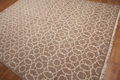 8' x 10' Hand Knotted Turkish Weave 100% wool area rug Taupe 8x10