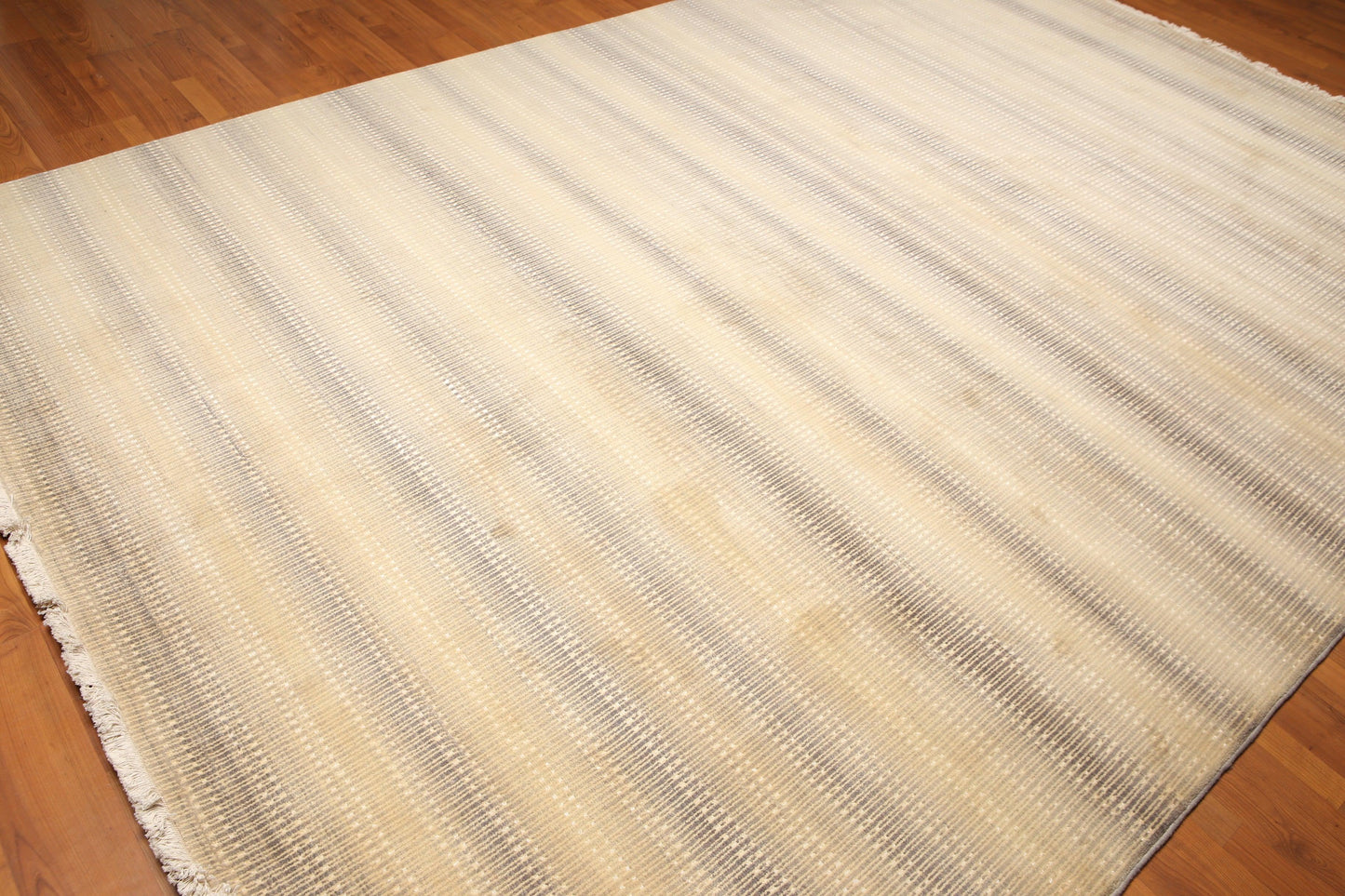 8'2" x 12' Hand Knotted Chic Design Wool Silk Full Pile Oriental Area Rug Beige