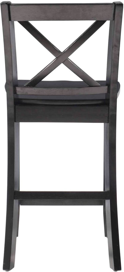 Black X Back Counter Stool 16W 37H Rubberwood Bar Stool