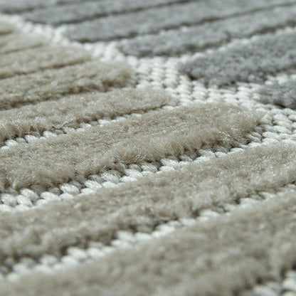 In- & Outdoor Rug Marrakesh Carved Design - Brown Blue