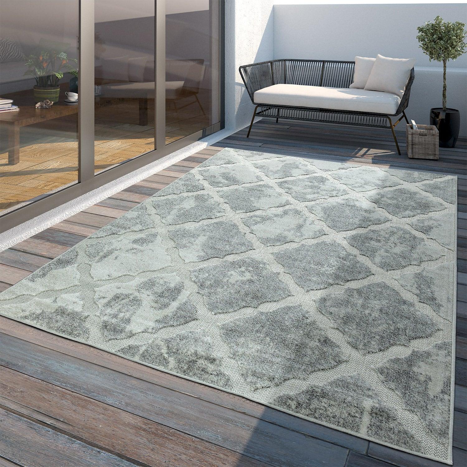 Outdoor Rug Marrakesh Moroccan Diamond Pattern - Light-Grey – Roy's Home