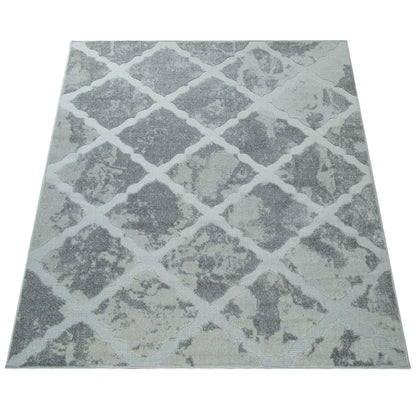 Outdoor Rug Marrakesh Moroccan Diamond Pattern - Light-Grey