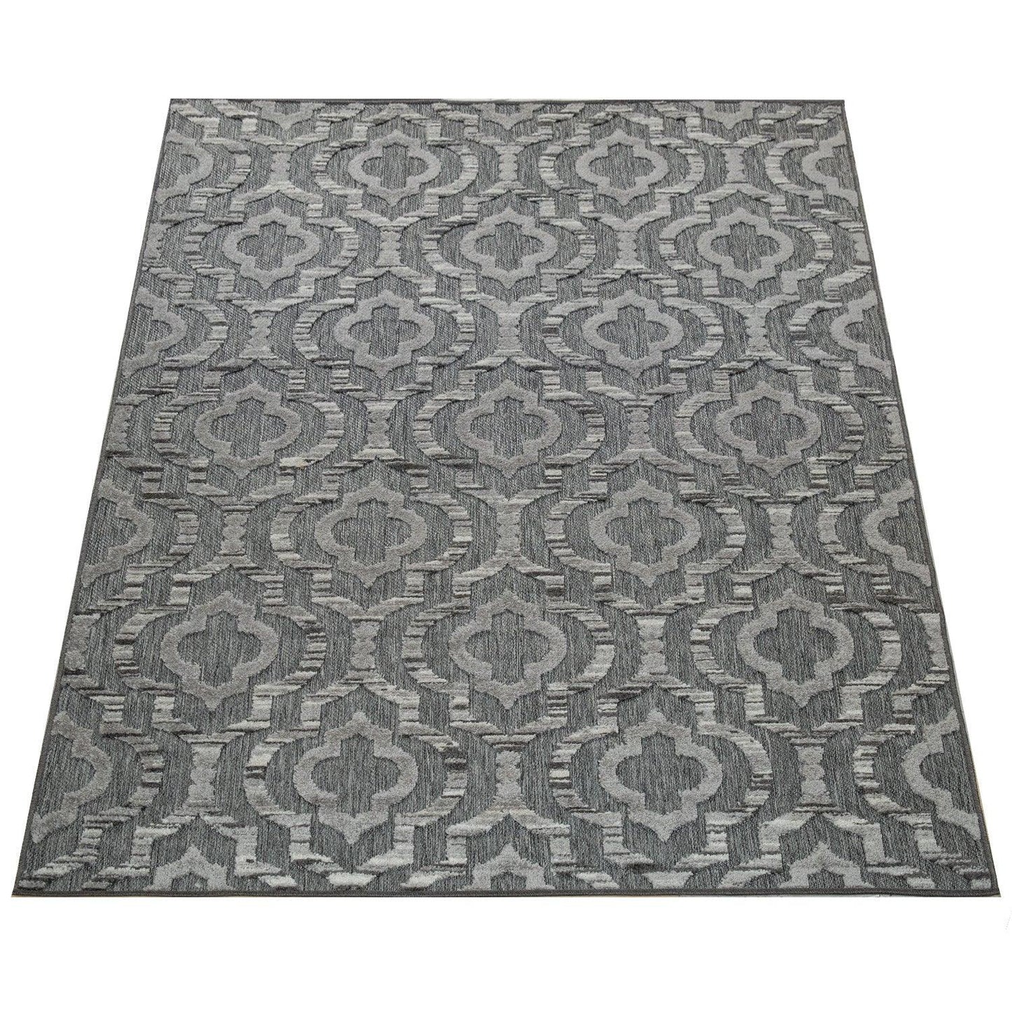 In- & Outdoor Rug Marrakesh Moroccan Ornaments - Dark Grey